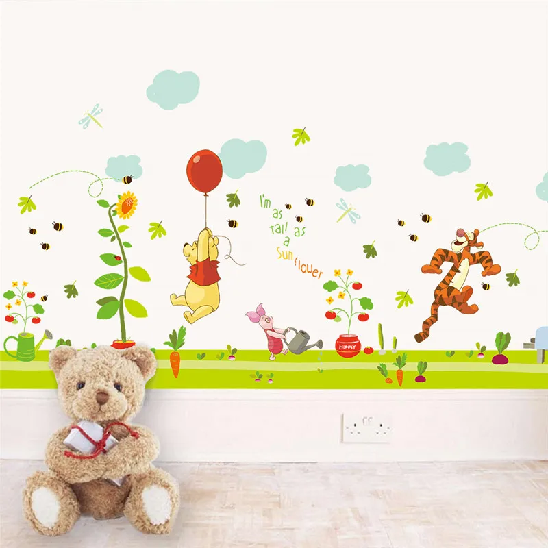 Disney Cartoon Winnie The Pooh Bear Wall Sticker For Kids Rooms Children DIY Art Mural Wall Decals Paper Baby Room Poster Mural Disney Cartoon Winnie The Pooh Bear Wall Sticker For Kids Rooms Children DIY Art Mural Wall Decals Paper Baby Room Poster Mural