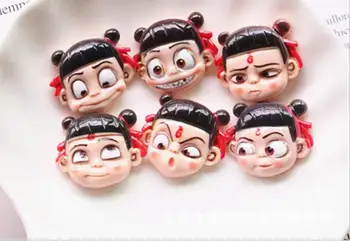 

Kawaii Resin flat back Cartoon doll head resin Cabochon Art Supply Decoration Charm Craft DIY hair bow center