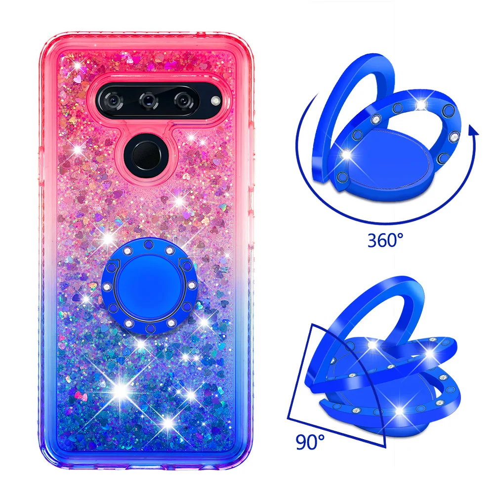Для LG X Power3 V40 ThinQ Aristo 2 Plus Q Stylus 4 G7 ThinQ TPU Gradient Quicksand Series TPU Бампер Защитный блестящий чехол для девочек