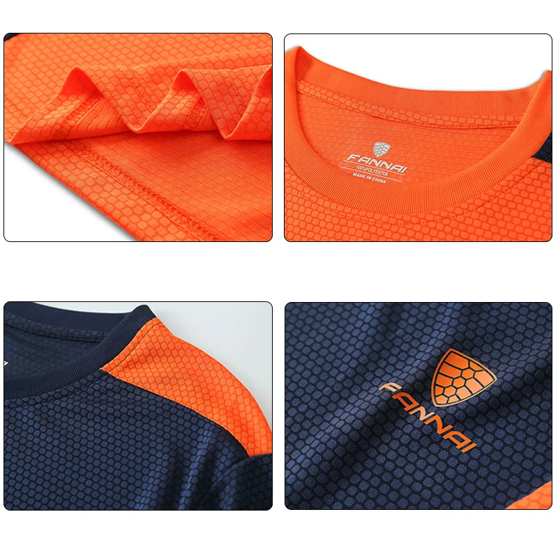 FANNAI Soccer Jerseys Men Customized Slim Fit Short-sleeve Sport shirt Football Shirts Training Summer Running Soccer Jersey
