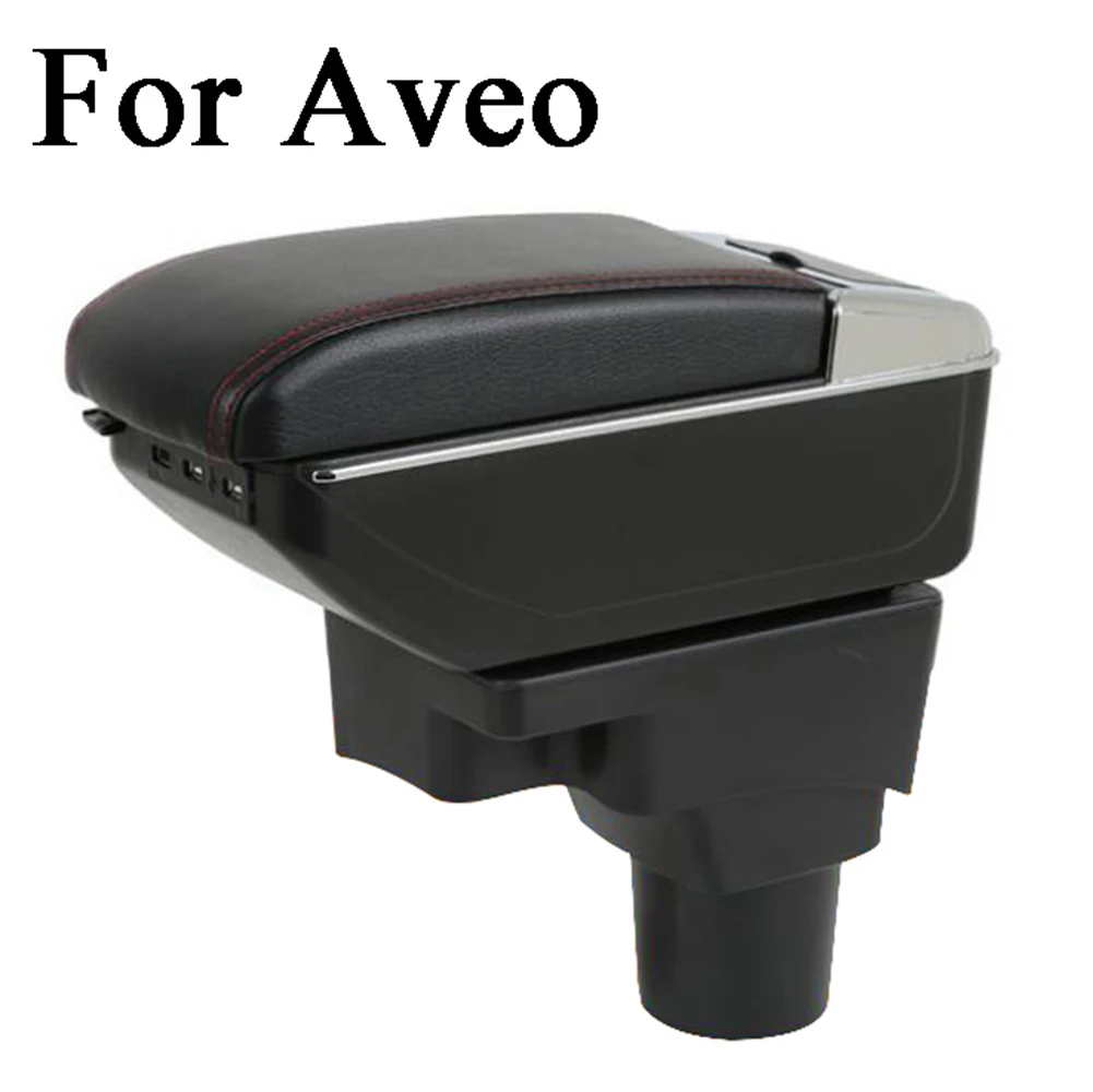 Подлокотник Подлокотник для Chevrolet Cruze Aveo Lova PU кожаный разъем для хранения 7 USB с панелью лампы