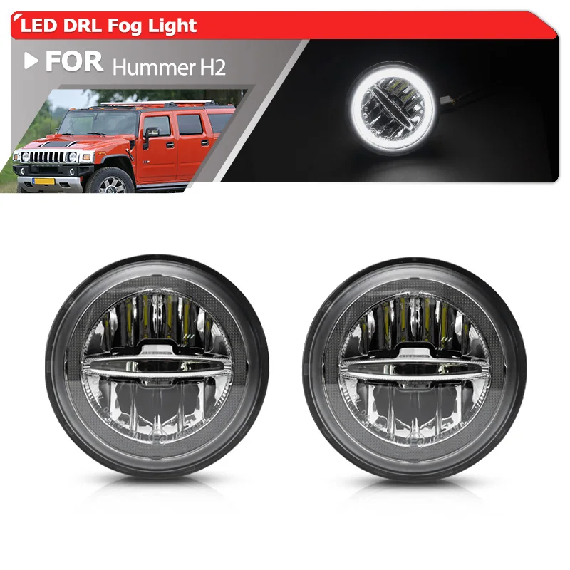 White DRL Halo Led Front Bumper Driving Fog Light Kits For Hummer H2