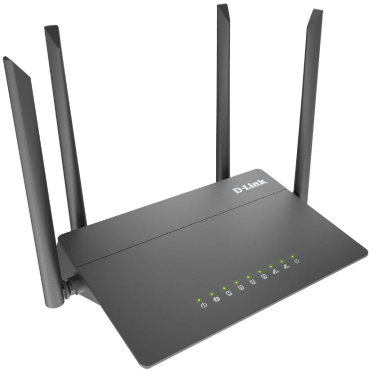 Роутер беспроводной D-Link DIR-822(DIR-822/RU/R1A) AC1200 10/100BASE-TX черный