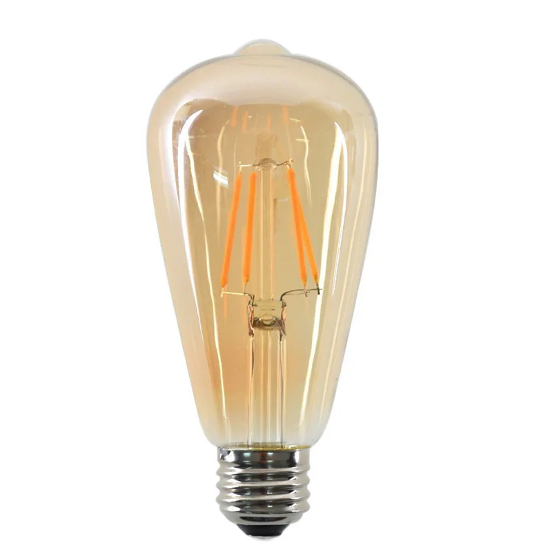Эдисон светодиодный лампы ST64 4 Вт 6 Вт 8 Вт светодиодный накаливания старинные ретро лампы AC220V Янтарный оттенок золота/белый для внутреннего освещения дома