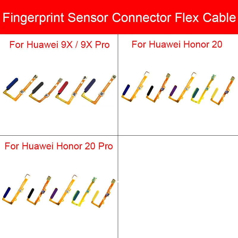Color : Blue XIAOMIN Fingerprint Sensor Flex Cable for Huawei Honor 9X Pro//Honor 9X Replacement Black