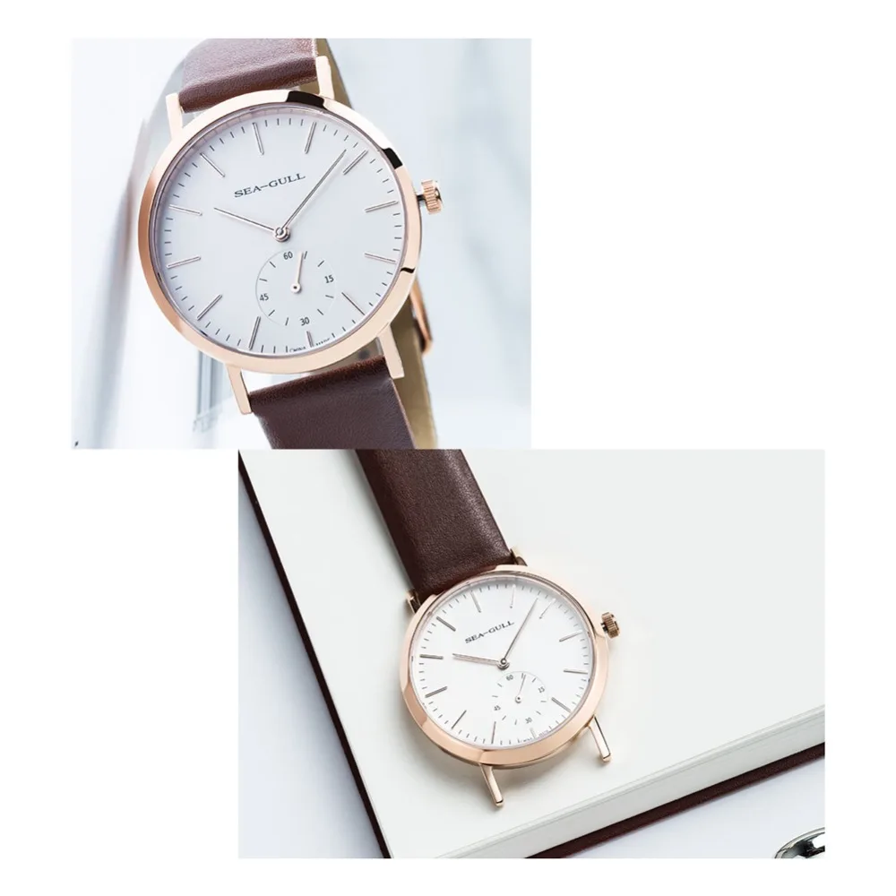Seagull Bauhaus стильные механические часы с ветром, маленькие секундные автоматические женские часы 5112L