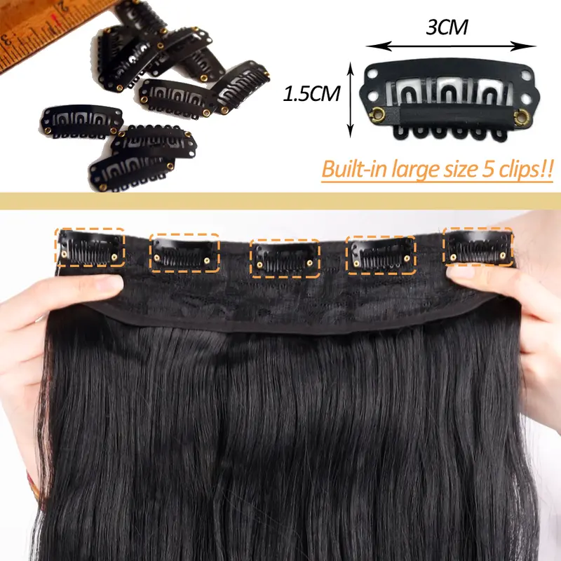 NICESY Synthetic Long Wavy 5 Clips Hair Extensions 22Inch/32Inch Clip On Hair Extensions High Tempreture Fake For Women - Image 3