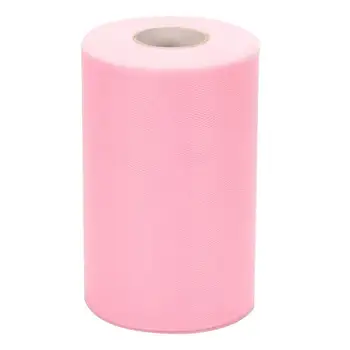 

DishyKooker Wedding Tulle Bolt Roll Spool Extra Large 6 Inch x 200 Yards (600FT) for Wedding Party Decoration, Supplies, Pink