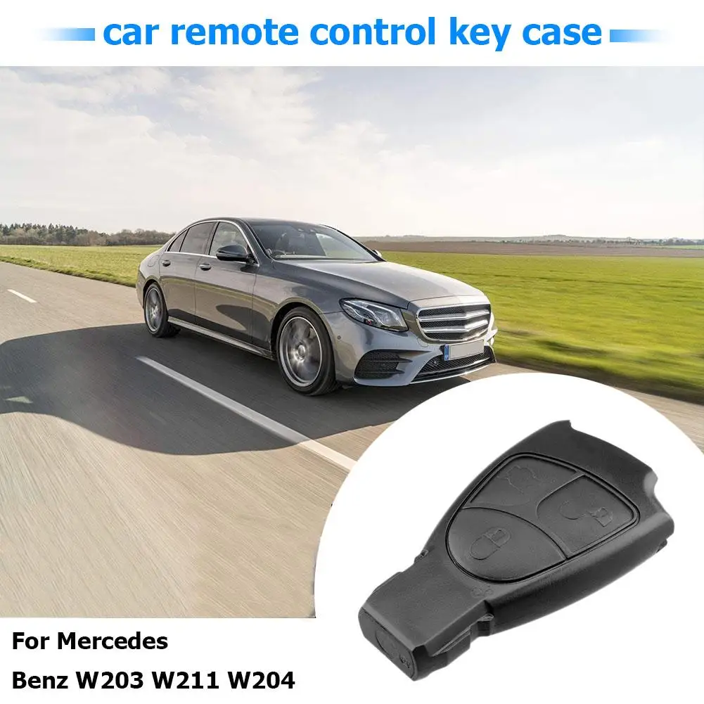 Car Remote Key Shell 3 Buttons Key Case Cover Replacement for Mercedes Benz W203 W211 W204 Black