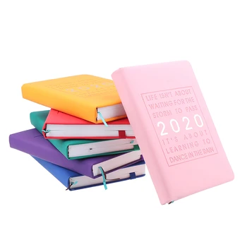 

2020 Thicken Notebook Fashion Agenda A5 Leather Soft Planner 2020 Jan-Dec Efficiency Journal English Language