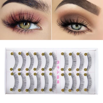 

10 Pairs Mink Hair Thick Lashes for Natural Look Handmade Reusable 3D Fake Eyelashes Flase Eyelashes Women Makeup Tools