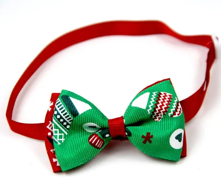 Рождественский галстук бабочка для Тедди чихуахуа кошек Померанцев