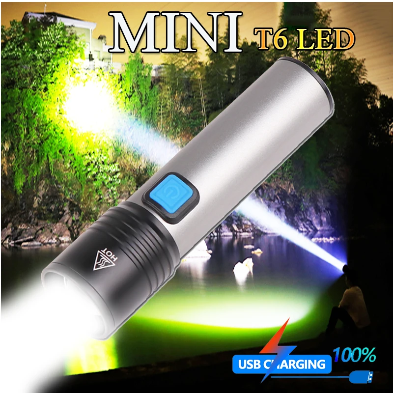 

1200mAh mini pen light portable LED flashlight USB rechargeable home waterproof flashlight 4 mode built-in battery for night