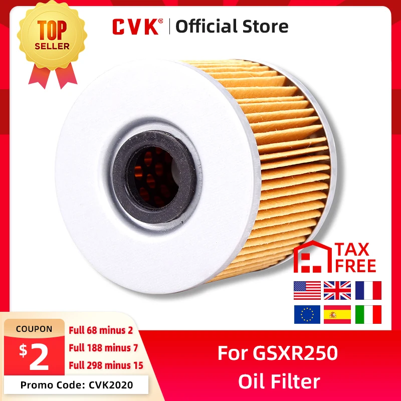 

CVK Motorcycle parts Oil Filter fits for KAWASAKI EX250R NINJA 250 1986-2012 ZZR250 EL250 GPX250 GPZ250