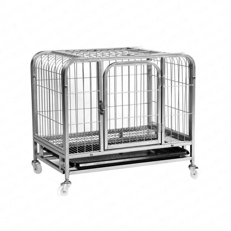 

Dog Cage Small Medium Dog CageTeddy Satsuma Dog Square Tube Cage with Skylight Double Door Wheeled Dog Kennels Puppy Supplies