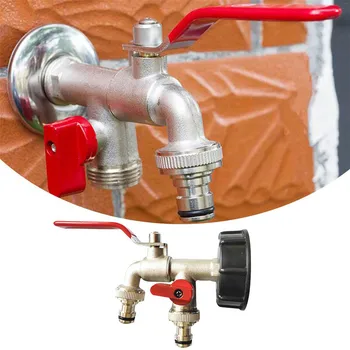 

VOGVIGO 1000 Liter IBC Ton Bucket Brass Spout Double Tap Adapter Home Garden Irrigation Switch Connectors Tools