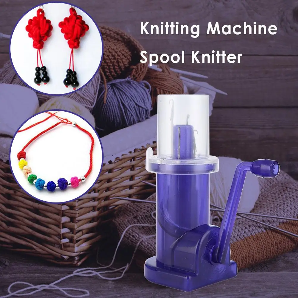 #1 Weaver Knitter Blue Sewing Tool Knitting Mill Machine Mini Hand-operated Weaver Knitting for DIY Knitting Spool Knitter 