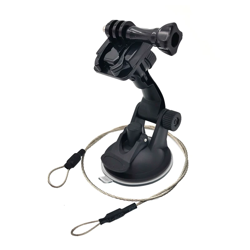 

For GoPro Hero Car Suction Cup Mount +Stainless Steel Tether Lanyard