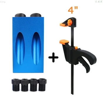 

8 Pcs Set Oblique Hole Drill 15 Degree Angle Locator Bits Hole Jig Kit Woodworking Hand Tools