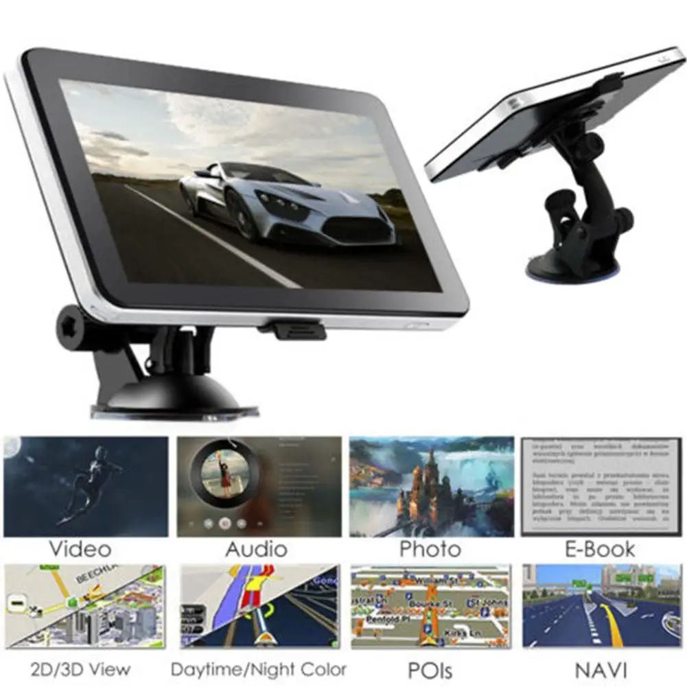 7 дюймов 256+ 8 Гб портативный HD сенсорный экран автомобильный gps навигатор автомобильный компас Североамериканская/Южно-американская карты Европы спутниковая навигация