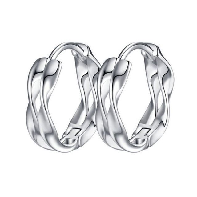Hoop Earrings for Men Simple Black Gold Cartilage Earings Wave Shape Punk Hiphop Accessories Fashion Trendy Jewelry KAE271
