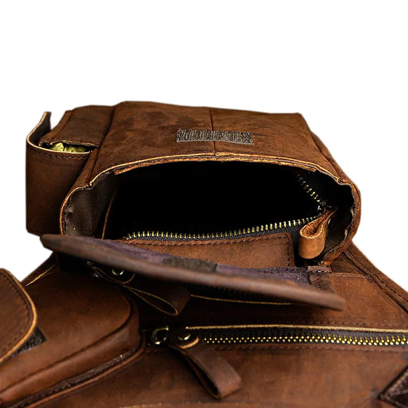 Натуральная кожа падение ноги сумка Для мужчин Многофункциональный Мода Повседневное Посланник одно плечо сумка через плечо дизайн пояс