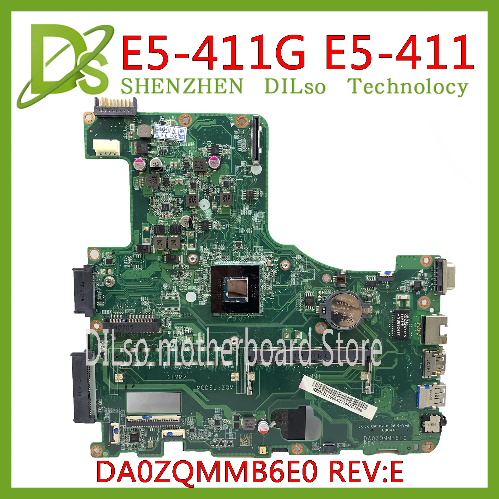 KEFU DA0ZQMMB6E0 материнская плата ACER aspire E5 411 411G для ноутбука NBMLQ11006 DDR3 100%