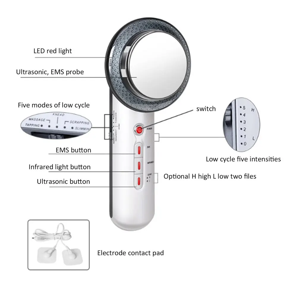 

3 In 1 Ultrasonic Slimming Machine For Weight Loss Creams Infrared Pain Therapy Led Women Beauty Device