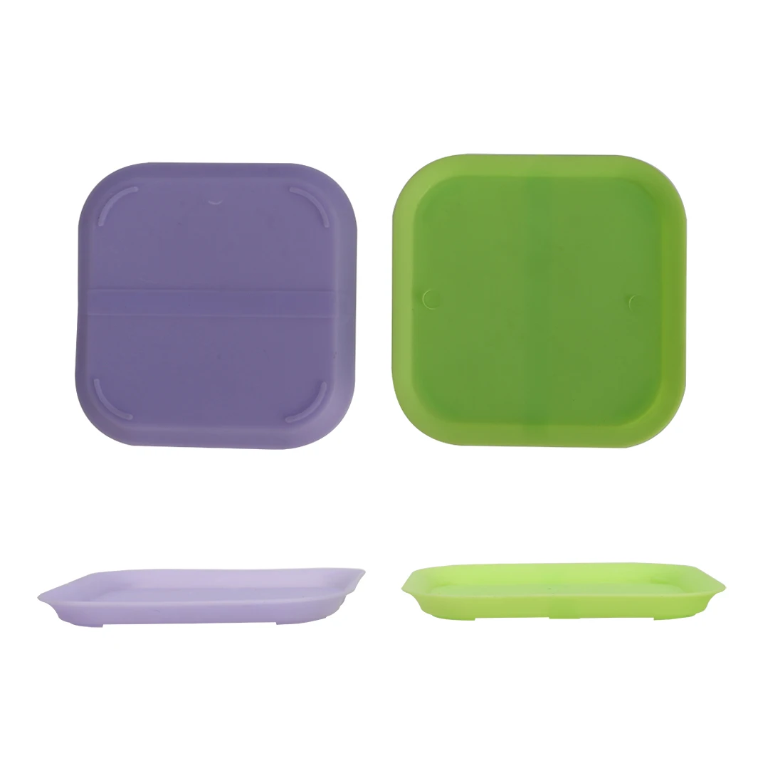 100 Pcs Flowerpot Square Base Plates Home Garden Office Balcony Plastic Potted Trays 6cm x Colorful Small Pot Chassis | Дом и сад