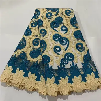 

African Lace Fabric for Wedding Embroidery Swiss Voile Lace Nigerian Beaded Tulle French Lace Fabrics with Stones ! ZQ71601