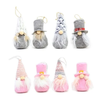 

8Pcs/Set Christmas Elf Gnome Santa Doll Ornaments Hanging Xmas Tree Fireplace Decoration