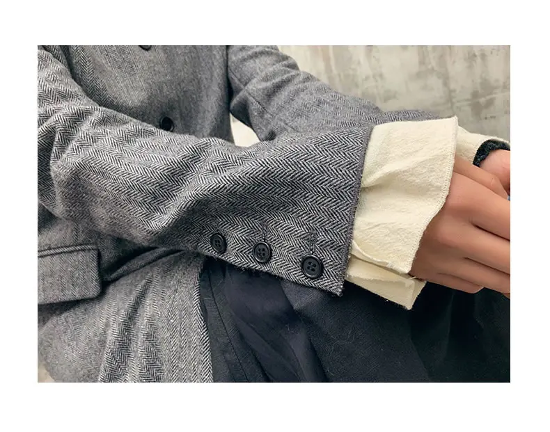 XITAO Harajuku шерстяное пальто Тонкий был тонкий длинный топ китайский с воротником-стойкой однобортный винтажная зимняя одежда для женщин DMY2293