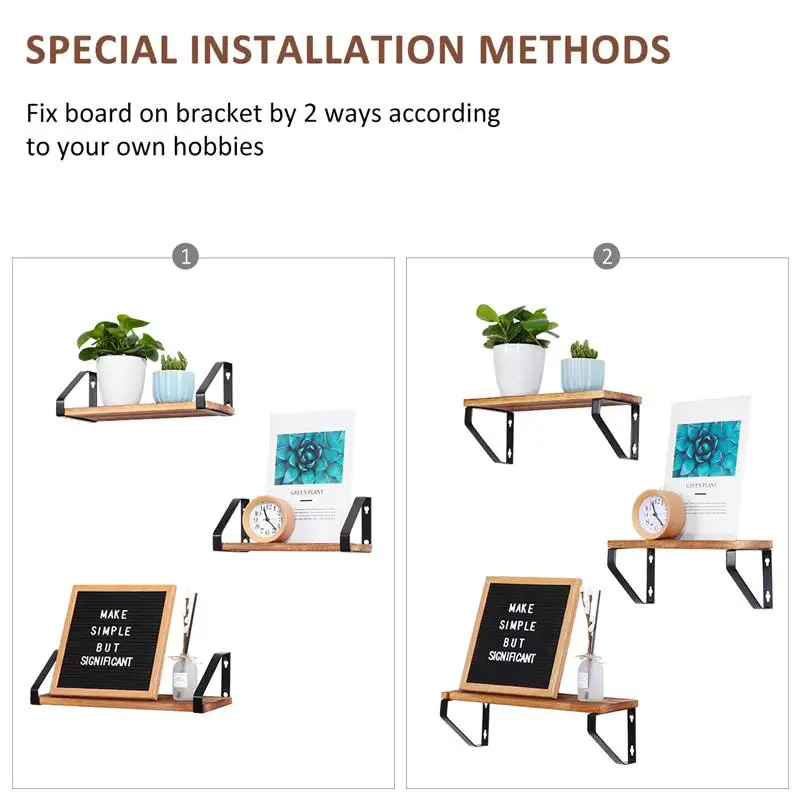 3 Tiers Wall Shelves Floating Shelves Wall Mounted Set Wall Storage Shelves For Bedroom Living Room Bathroom Kitchen