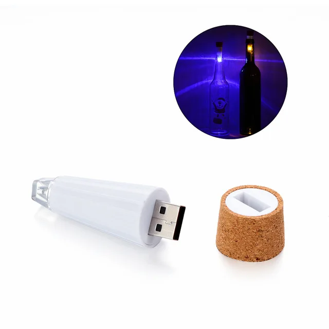 thumbnail image 1 of Guirnalda de luces LED de 1,5 m con corchos para botellas de vino, recargable vía USB, decorativas para Navidad, para festivales, bodas, 1 of 5