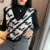 Женский вязаный свитер, жилет в Корейском стиле, винтажный пуловер без рукавов с геометрическим узором «гусиная лапка» и V-образным вырезом, топы, T454, осень 2020 - изображение