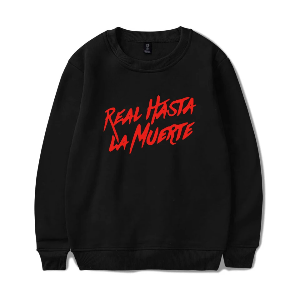 Anuel Aa Real Hasta La Muerte принт Толстовка для женщин/мужчин Монолитным длинные рукава толстовки с длинным рукавом флисовый пуловер Толстовка