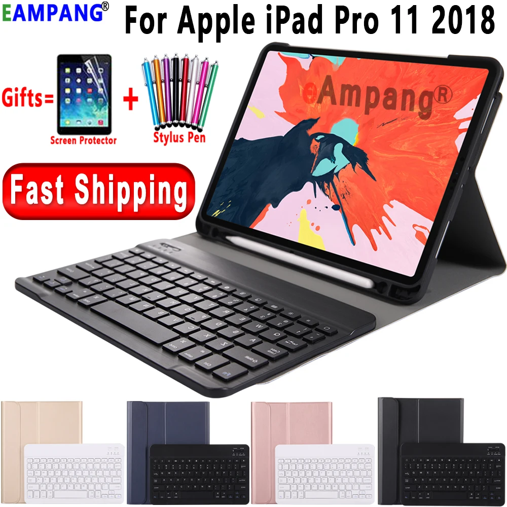 Скидка Чехол с клавиатурой для Apple iPad Pro 11 2018, чехол a1989, A80, A2013, A1934, тонкий кожаный чехол, Bluetooth клавиатура с карандашом