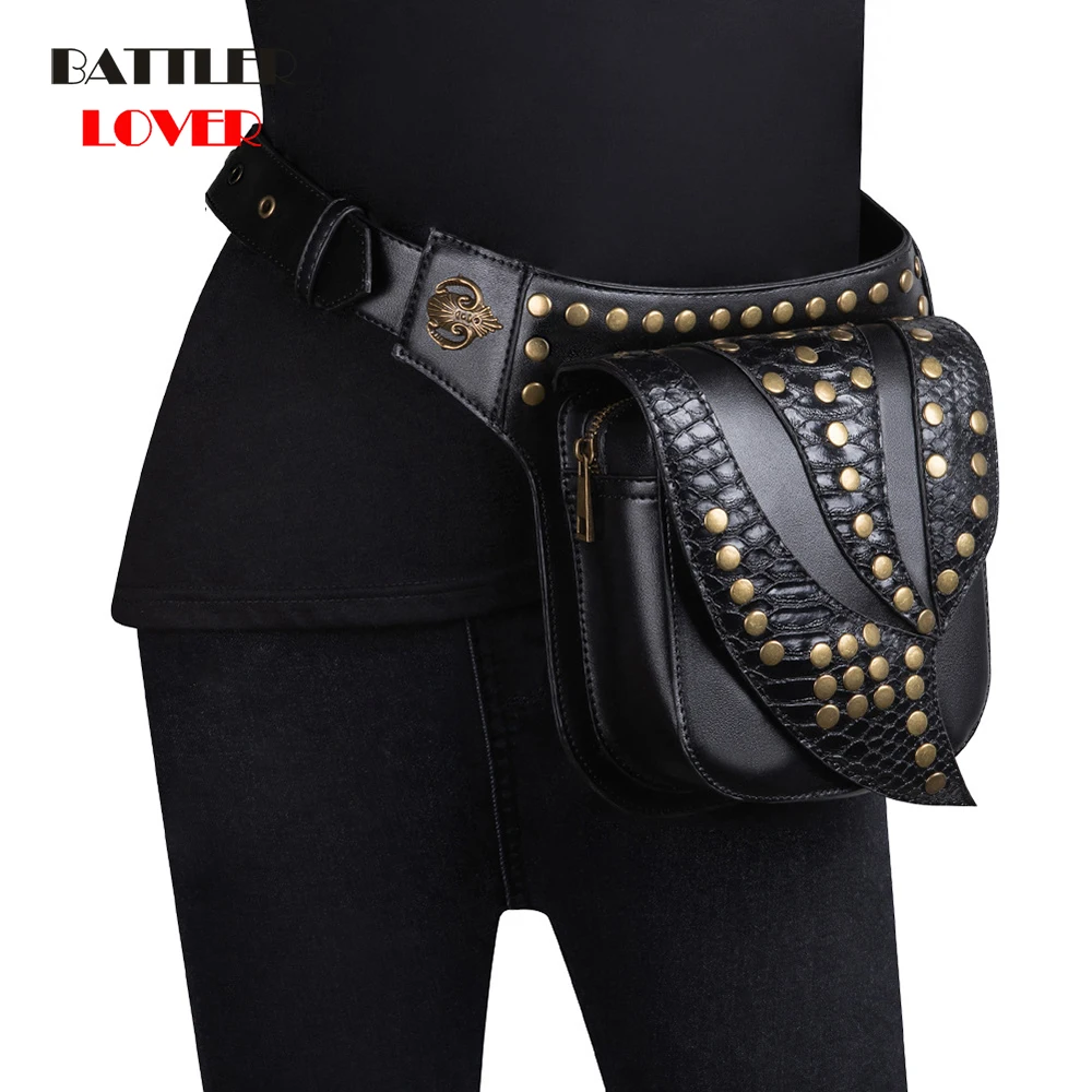 Steampunk Waist Leg Bags High Quality Leather Women Men Victorian Style Holster Bag Thigh Hip Belt Packs Messenger Shoulder Bags