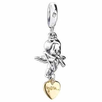 

New 925 Sterling Silver Charm The ultimate matchmaker With Gold Love Heart Pendant Beads Fit Bracelet Bangle Diy Jewelry