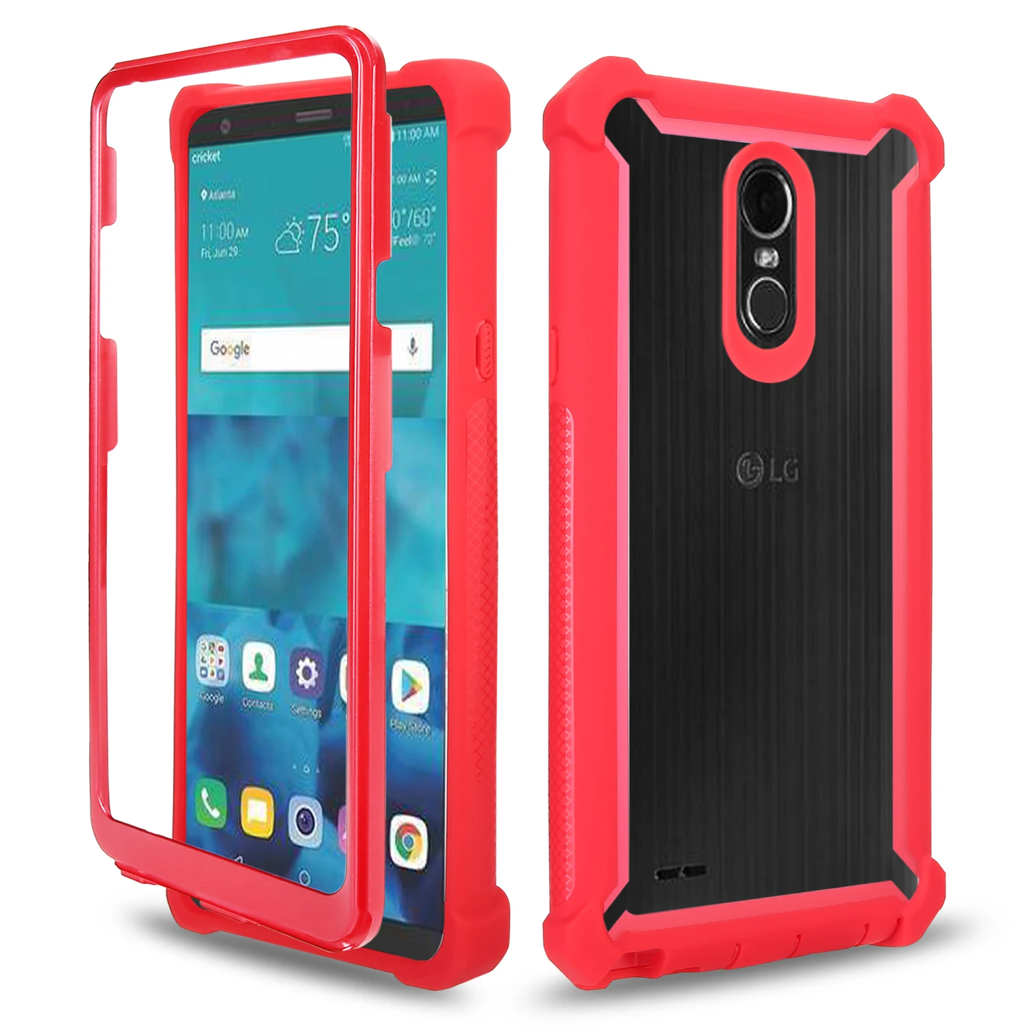 Ультра тонкий, несмотря на экстремальные прочный чехол для LG Stylo 5 4 Plus всего тела защитный ударостойкий, защита от падений ударопрочная крышка для LG Aristo 2 3 - Цвет: Red