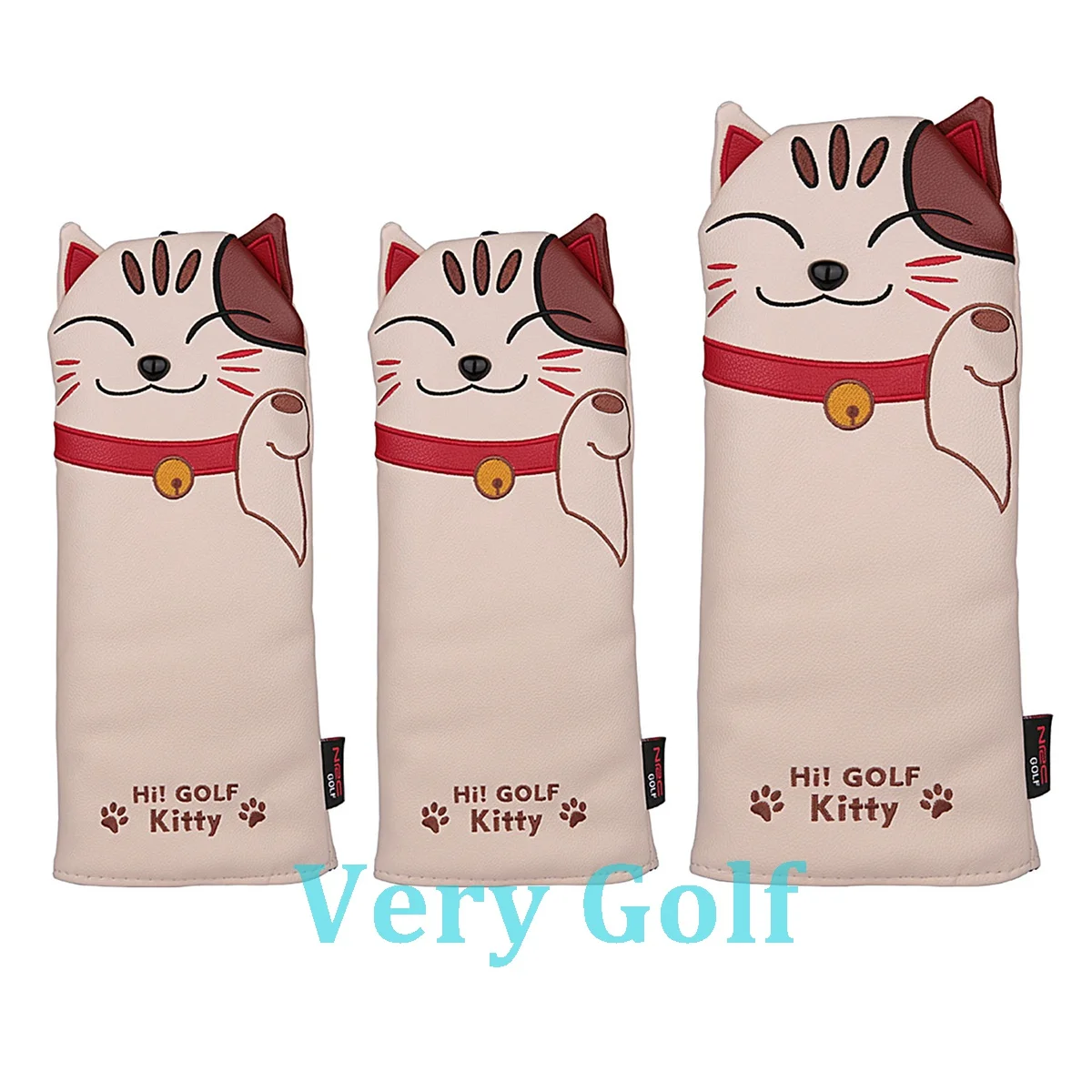 3pcs Kitty Cat Shaped Golf Driver Fairway wood Head Cover Golf Club