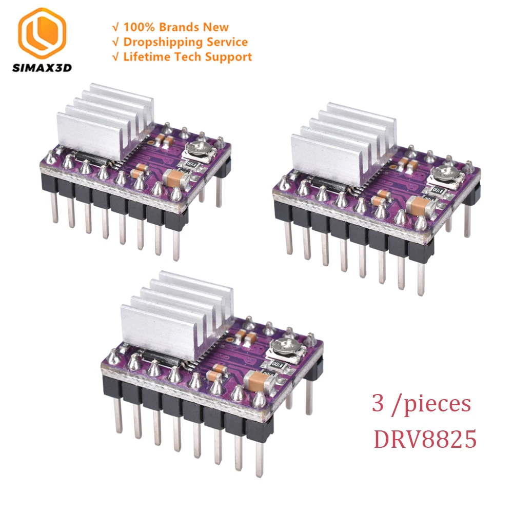 SIMAX 3D Драйвер шагового двигателя DRV8825 Reprap модуль драйвера радиатор с наклейкой