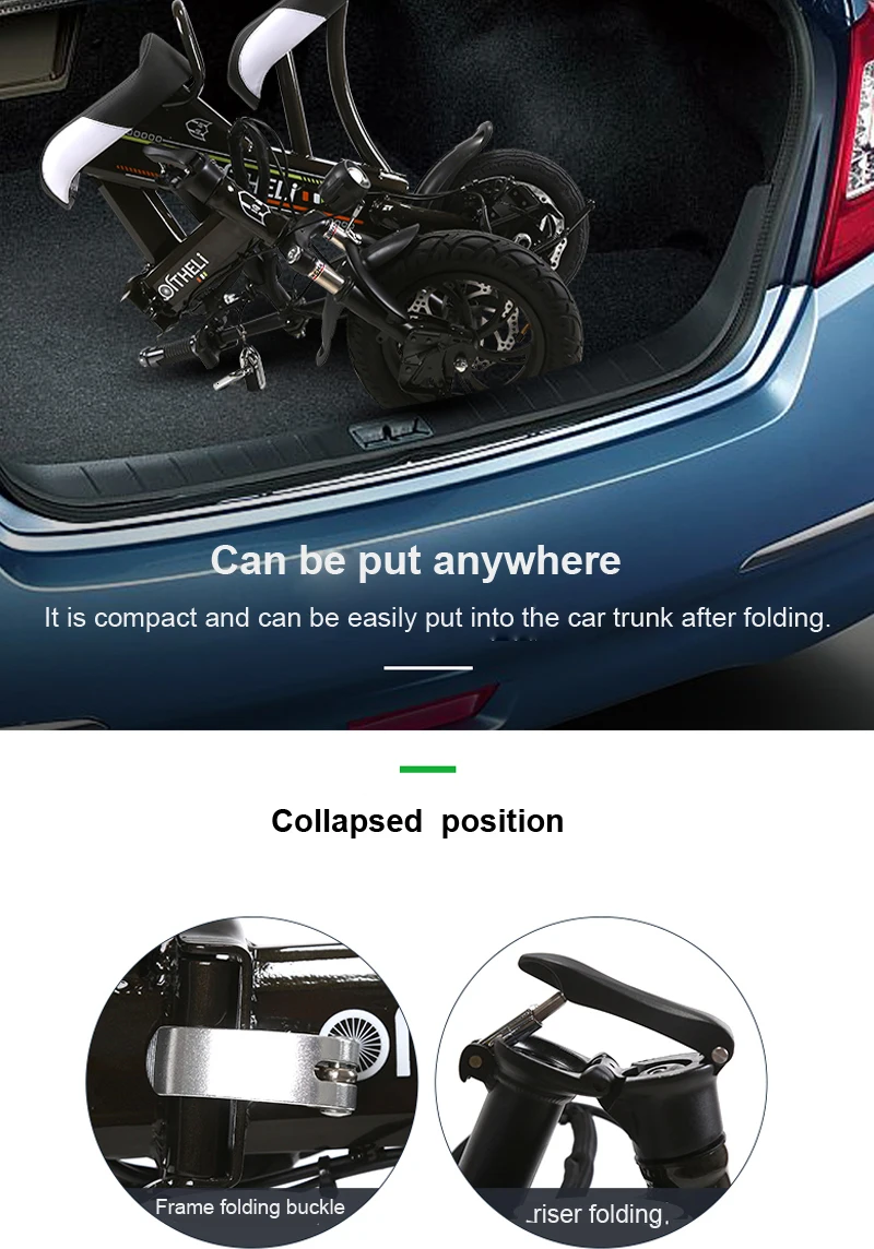 12 Inch Lightweight Electric Scooter 2 Wheels Electric Scooters 500W Mini Foldable Electric Bikes Adults With Anti-theft System (18)