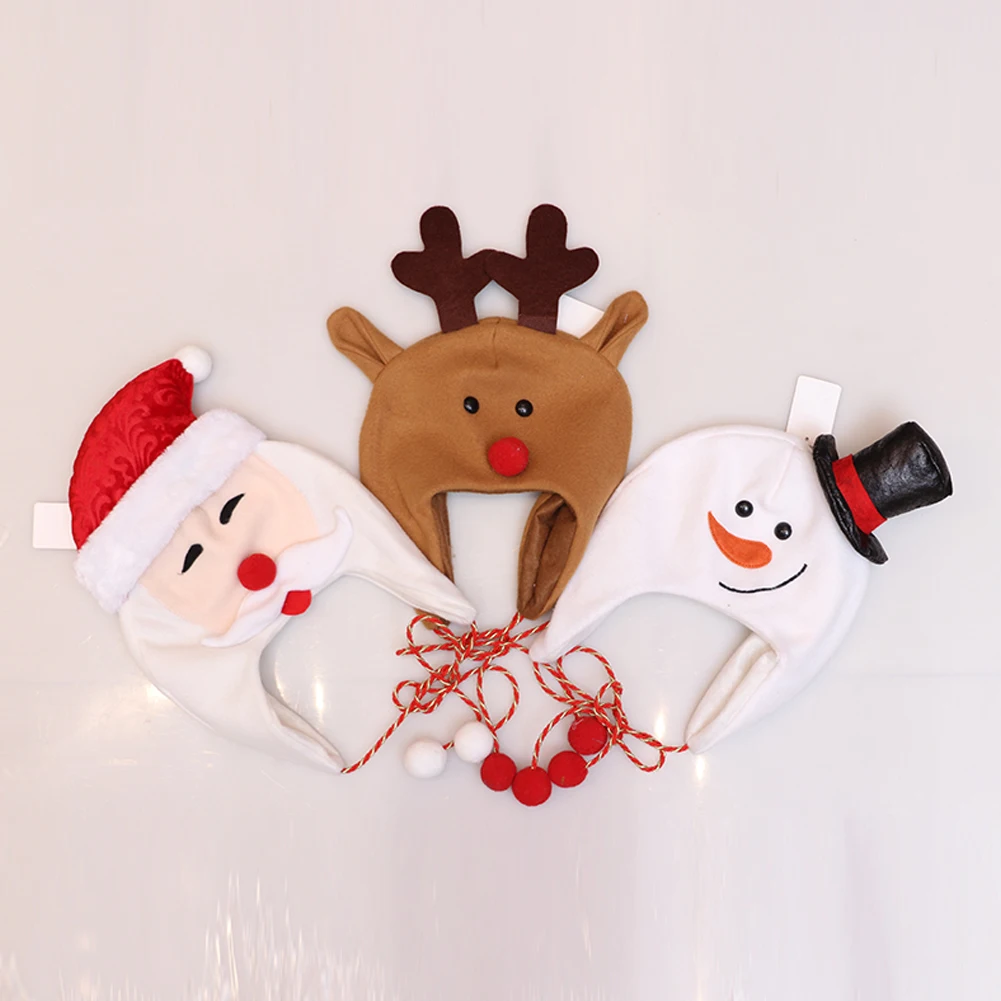 Бархатная Длинная веревка, Рождественская шапка в плюшевой шляпе, красные и белые шапки Санта-Клауса, шапка Санта-Клауса для рождественской вечеринки, костюм забавного персонажа лица
