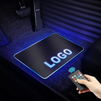 

AOONUAUTO Stainless Steel LED Car Floor Mat For ABARTH 500 Atmosphere Light With RF Remote Control Car Interior Light Decoration