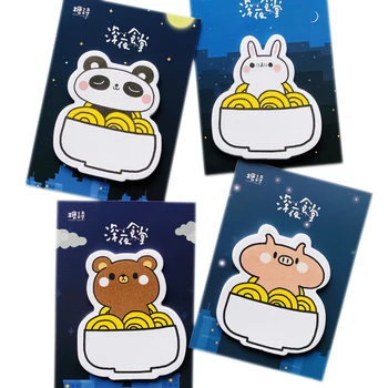 

30PCS/Pack Cute Animals And Noodle Panda Bear Pig Memo Pad Plan Message Sticky Notes School Office Supply Student Stationery