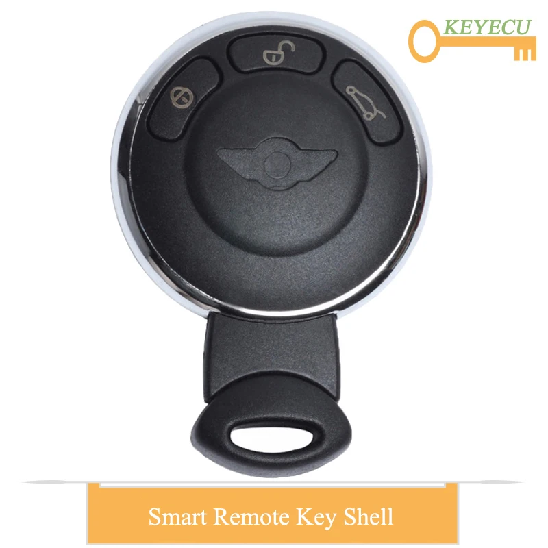 

KEYECU Smart Keyless Entry Remote Car Key Shell Case Cover for BMW Mini Cooper R56 R57 R58 R60 R61, Fob 3 Buttons With Small Key