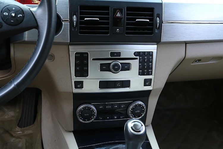 Для Mercedes benz GLK Class X204 2010-2012 ABS Хромированная центральная консоль CD декоративная рамка отделка автомобильные аксессуары