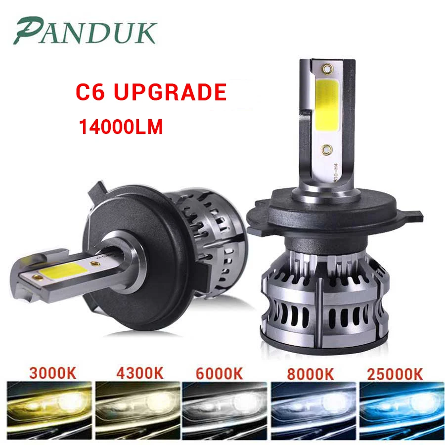 PANDUK 14000LM автомобиля Haed светильник H4 H7 H1 светодиодный H8 H9 H11 4300K 5000K 6500K 8000K 25000K