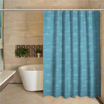 

Sketch Waterproof and colorful shower curtain Raining Pattern with Umbrellas in Puddles Cold Winter Autumn Day Weather Urban